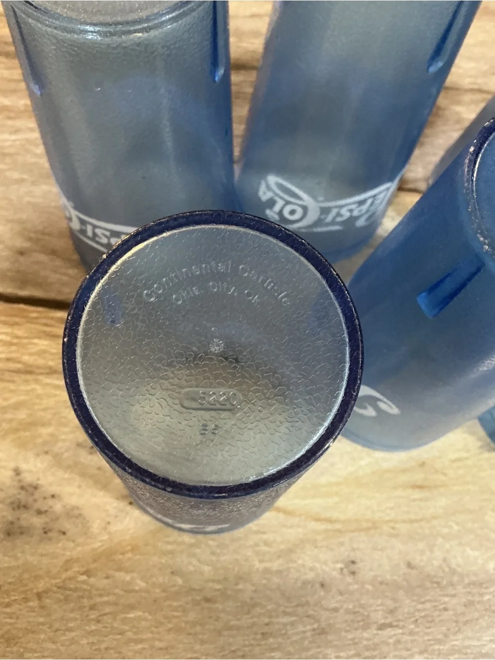 Set of 7 Vintage Pepsi-Cola Blue Restaurant Tumblers 20 oz Retro Diner Cups